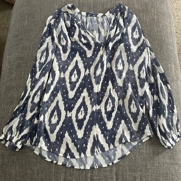 Jcrew blue and white blouse - Picture 1 of 1